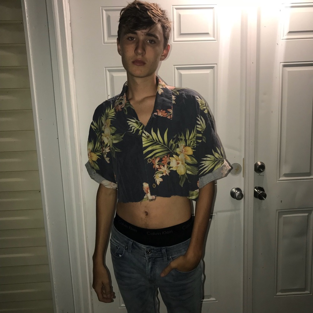 Crop top Hawaiian shirt